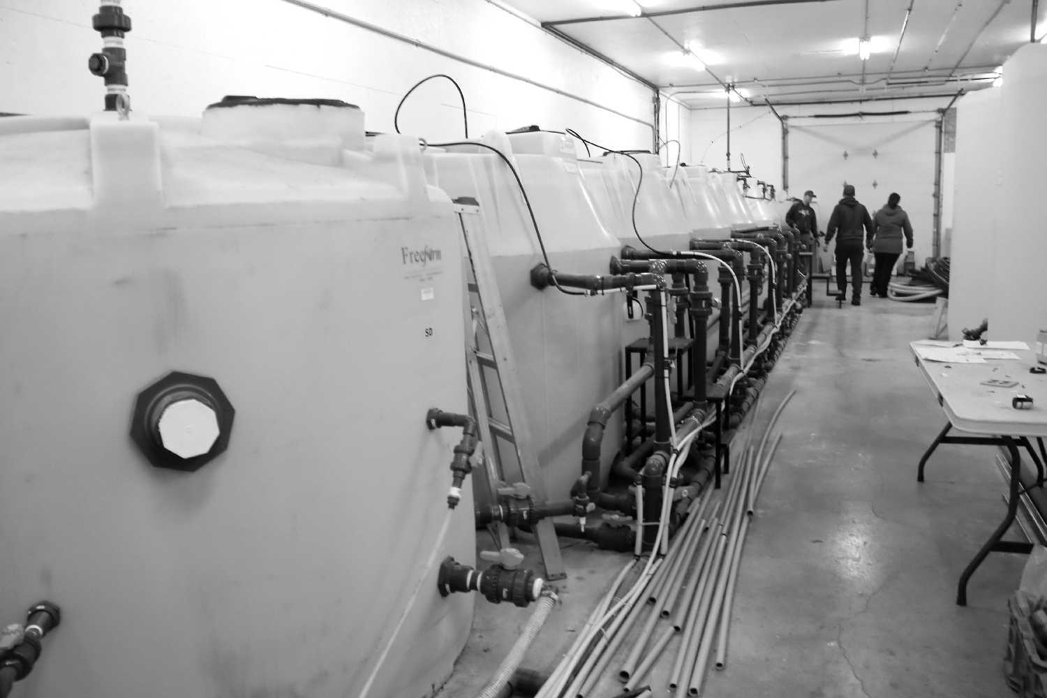 Inside the Fleming water treatment plant while the upgrade was taking place.